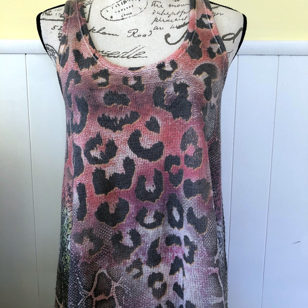 Crystal k animal print tank with shimmer